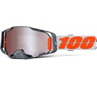 100% Armega HiPER Silver Lunettes de motocross, Gris/Orange, Taille unique