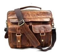 100% authentique sac des hommes en cuir Crazy Horse cuir sacs à main des hommes d'affaires décontractée sac d'épaule