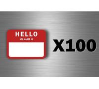 100 Autocollant Sticker Vintage Usa Hello My Name Is Identification Fete Mariage
