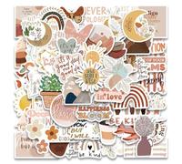 100 Autocollants Boho Esthétiques - Collection Rétro pour Ordinateur Portable, D'Anniversaire pour Adultes