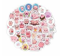 100 autocollants cochons, autocollants mignons pour bouteilles d'eau et ordinateurs portables, peluches cochon, porte-clés, décorations et cadeaux de fête cochons - Pigs stickers
