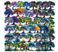 100 Autocollants D'Arbre Magique, Matériau De Collage De Compte À Main Étanche, Autocollants De Fantaisie Décoratifs, Adaptés Pour Habiller Des Casques, Des Guitares, Des Gobelets D'Eau, Etc.