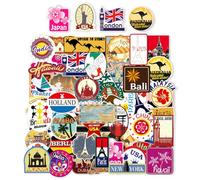 100 autocollants de bâtiments célèbres, autocollants de monuments du monde, autocollants de voyage international, autocollants décoratifs imperméables, autocollants décoratifs DIY