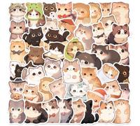 100 Autocollants De Chat De Dessin Animé, Autocollants Drôles, Chat Décoratifs