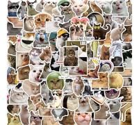 100 autocollants de chat mignon, pack d'autocollants de chat mème drôles, autocollants en vinyle imperméables pour Kindle bouteilles d'eau skateboard guitare snowboard bagages pour les amoureux des
