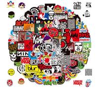100 Autocollants de Rock Roll, Metal Punk Music Band Autocollants, Autocollant Rock Band Punk, Musique Vinyle Sticker Bomb Pack pour Voiture, Moto, Vélo, Skateboard pour Adolescents Adultes