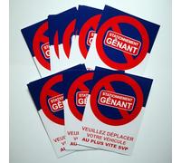 100 Autocollants de stationnement gênant. Taille 10,5 x 14,8 cm. Stickers dissuasifs Difficiles à décoller. pour se débarrasser des Voitures Mal garées.