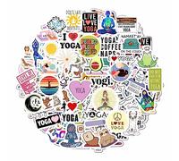 100 autocollants de yoga et décalcomanies pour ordinateurs portables et bouteilles d'eau - Cadeaux de yoga pour femmes, instructeurs, amateurs, mamans - Yoga Stickers