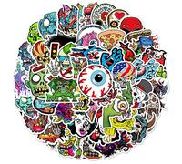 100 Autocollants effrayants,SANYUANHE Stickers farfelus,Expressions de visage grotesques,Doodles horreur pour bouteilles d’eau, valises, vélos, voitures, tablettes, enfants et adultes