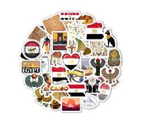 100 autocollants Égypte pour bouteilles d'eau et ordinateurs portables - Décorations et cadeaux sur le thème de l'histoire égyptienne - Egypt Stickers