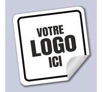 100 autocollants, étiquettes personnalisées - PERSONNALISEZ ICI - Étiquettes d'entreprise - logo de l'entreprise - Charger logo, image, photo - Autocollant de magasin, bureau (7X7 cm)
