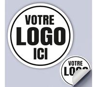 100 autocollants, étiquettes personnalisées - PERSONNALISEZ ICI - Étiquettes d'entreprise - logo de l'entreprise - Charger logo, image, photo - Autocollant magasin, bureau (8 cm)
