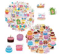 100 autocollants Kawaii pour gâteaux, anniversaires et dessins animés, pour scrapbooking, carnets et albums