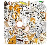 100 Autocollants léopard,SANYUANHE Stickers cheetah animaux forêt,Décorations murales animaux sauvages,Autocollants esthétiques design,pour coques de téléphone portable, bouteilles d'eau