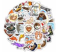 100 autocollants loutres pour ordinateurs portables et bouteilles d'eau - Cadeaux et peluches loutres, porte-clés mignon, décorations - Otter Stickers