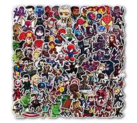 100 autocollants Marvel Avengers pour enfants, autocollants en vinyle étanches de super-héros de bande dessinée pour ordinateur portable, bouteilles d’eau, vélo, casque de protection, bagages