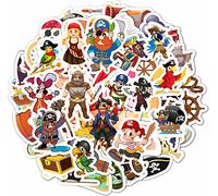 100 autocollants pirates, autocollants de crânes et os croisés, cadeaux et décorations de fête sur le thème des pirates, accessoires pirates - Pirate Stickers