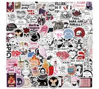 100 autocollants pour livres romantiques sombres pour accessoires Kindle, imperméables, cadeau pour lecteurs de romans noirs, réutilisables en vinyle esthétique pour ordinateur portable, téléphone