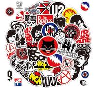 100 Autocollants Rock Band, Cool Metal Punk Stickers, Sticker Musique Bomb, Imperméable Vintage Vinyle Stickers, pour Ordinateur Portable, Bagages, Skateboard, Guitare, Vélo