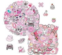 100 Autocollants Roses, Pack D'autocollants Mignons, Autocollants Pour Bouteilles D'eau, Pack Esthétique D'autocollants, Ensemble D'autocollants Tendance Pour Ordinateur Portable, Bagages