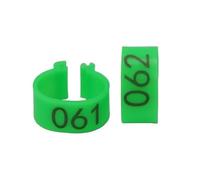100 bagues à Clipser for Pattes de Poulet, diamètre intérieur 1,6 cm, référence 001-100. Convient aux Canards, oies, cailles, volailles et Poules. Identification de la volaille.(Green)