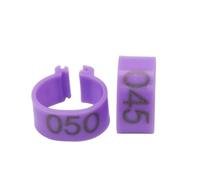 100 bagues à Clipser for Pattes de Poulet, diamètre intérieur 1,6 cm, référence 001-100. Convient aux Canards, oies, cailles, volailles et Poules. Identification de la volaille.(Violet)