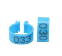 100 bagues à Clipser for Pattes de Poulet, diamètre intérieur 1,6 cm, référence 001-100. Convient aux Canards, oies, cailles, volailles et Poules. Identification de la volaille.(Blue)