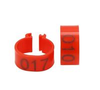 100 bagues à Clipser for Pattes de Poulet, diamètre intérieur 1,6 cm, référence 001-100. Convient aux Canards, oies, cailles, volailles et Poules. Identification de la volaille.(Rouge)