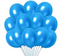 100 Ballon Bleu, Ballons d’Anniversaire Gonflable, Happy Birthday Ballon, Ballon Baudruche Latex 30cm pour Mariage, Shower de Bébé, Naissance, Décorations de Fête