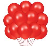 100 Ballon Rouge Helium, Ballon Baudruche Rouge Latex 30 cm pour Joyeux Anniversaire Mariage Fiançailles Saint Valentin Festival Décorations de Fête