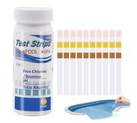 100 Bandelette De Testeur D'eau Pour L'alalinité Du Chlore Libre,le Brome Et LepH,Papier D'analyse De L'eau De Piscine,Kit De Bandelette De Test 3 En 1 Pour Spa, Piscine Et Spa, De Test Pour Piscine