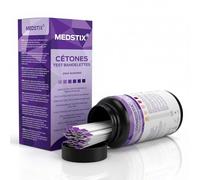 100 bandelettes de test de cétone pour autotest | Résultat en 45 secondes | Bandelettes urinaires avec échelle de couleur | Boîte de 100 pour la maison et les déplacements