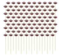 100 Bâtons De Bambou De Football Plat Décorations De Fête Cordes De Cure-Dents De Football Américain Fournitures De Décoration De Fête De Football Ensemble Cadeau De Fête De Football