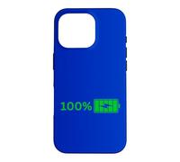 100% Batterie - 100% Batterie I Funny High Energy Percent Coque pour iPhone 16 Pro