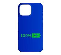 100% Batterie - 100% Batterie I Funny High Energy Percent Coque pour iPhone 16 Pro Max