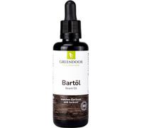 100% BIO - Greendoor - Huile de soin spéciale BARBE - garanti sans conservateurs - flacon en verre noir de 50 ml avec pipette