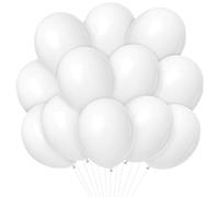 100 Blanc Ballon Nacré, Ballon Baudruche Blanc Helium Latex 30cm pour Mariage,Naissance, Bapteme Fille, Baby Shower Garcon, Anniversaire Fete