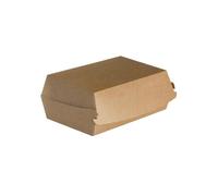 100 Boites à Burger rectangulaire en carton kraft brun de taille XL 15,5 x 10 x 7 cm