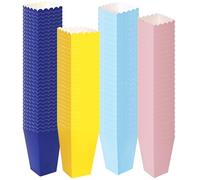 100 boîtes à popcorn jetables 4 couleurs, seaux à popcorn pour friandises, chips, frites, bonbons, nuggets de poulet