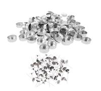 100 Boîtes Bougies Chauffe-Plat Aluminium avec 100 Mèches Coton - Tasses Bougies Vides pour Cire Soja Paraffine - 38x14mm