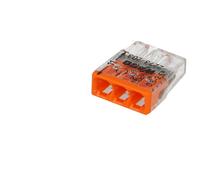 WAGO Lot de 100 mini bornes de connexion rapide S2273 Orange pour fils rigides 3 entrées