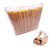 100 Bougies auriculaires naturelles la cire dabeille Cones pour nettoyage oreilles bouches relaxation jaune NETTOYANT POUR OREILLE