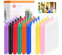 100 Bougies Coniques, Bougies Petit Dripless, 1,27 x 10 cm, 10 couleurs