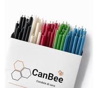 100 Bougies Fines Colorées en Cire d’Abeille Naturelle 100% - Set Multicolore 5 Couleurs - 16 cm x Ø 5 mm - Mèche en Coton - Bougies Méditation Yoga Relaxation Rituel - Lumière Chaude - CanBee