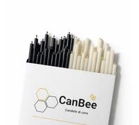 100 Bougies Fines Noires et Blanches - Cire d’Abeille 100% Naturelle 16 cm x Ø 5 mm - Combustion Propre Environ 40 Min Sans Fumée ni Coulures - Idéales pour Méditation, Yoga, Rituels et Relaxation