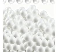 100 Boules de Mousse Artisanale Blanc 2cm Solide Boule Polystyrène Lisse Sphere Polystyrene pour DIY Décoration Noël Artisanat Projets Scolaires