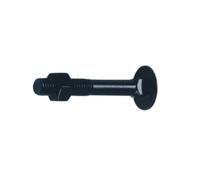 100 Boulons Tête Ronde Collet Carré (TRCC) 6 x 60 mm Zingués Noirs - D-Work