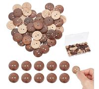 100 bouton en Coquille de Noix de Coco Letsinstyle Boutons Plats Naturels Vintage en Bois de 20mm à 2 trous Coudre des Boutons Décoratifs pour Hommes et Femmes Couture de Tissu Bricolage