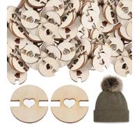 100 boutons pompons pour chapeaux, boutons à coudre pour projets de crochet, accessoires de tricot pour bonnets, support en bois détachable, cadeau pour les passionnés de loisirs créatifs