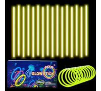 100 Bracelet Fluorescent Lumineux jaune Enfant Adulte,Bâtons Fluo avec 100 Connecteurs,Lunettes Fluo Bracelets Fluorescents pour Halloween,Noël, Anniversaires,Mariage,Fournitures de Fête Sombre